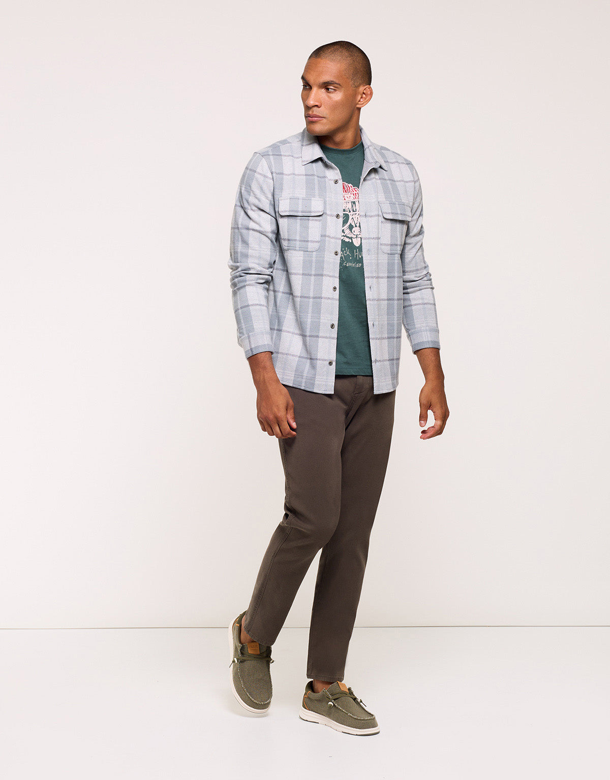 Grey Checked Overshirt - Sereno