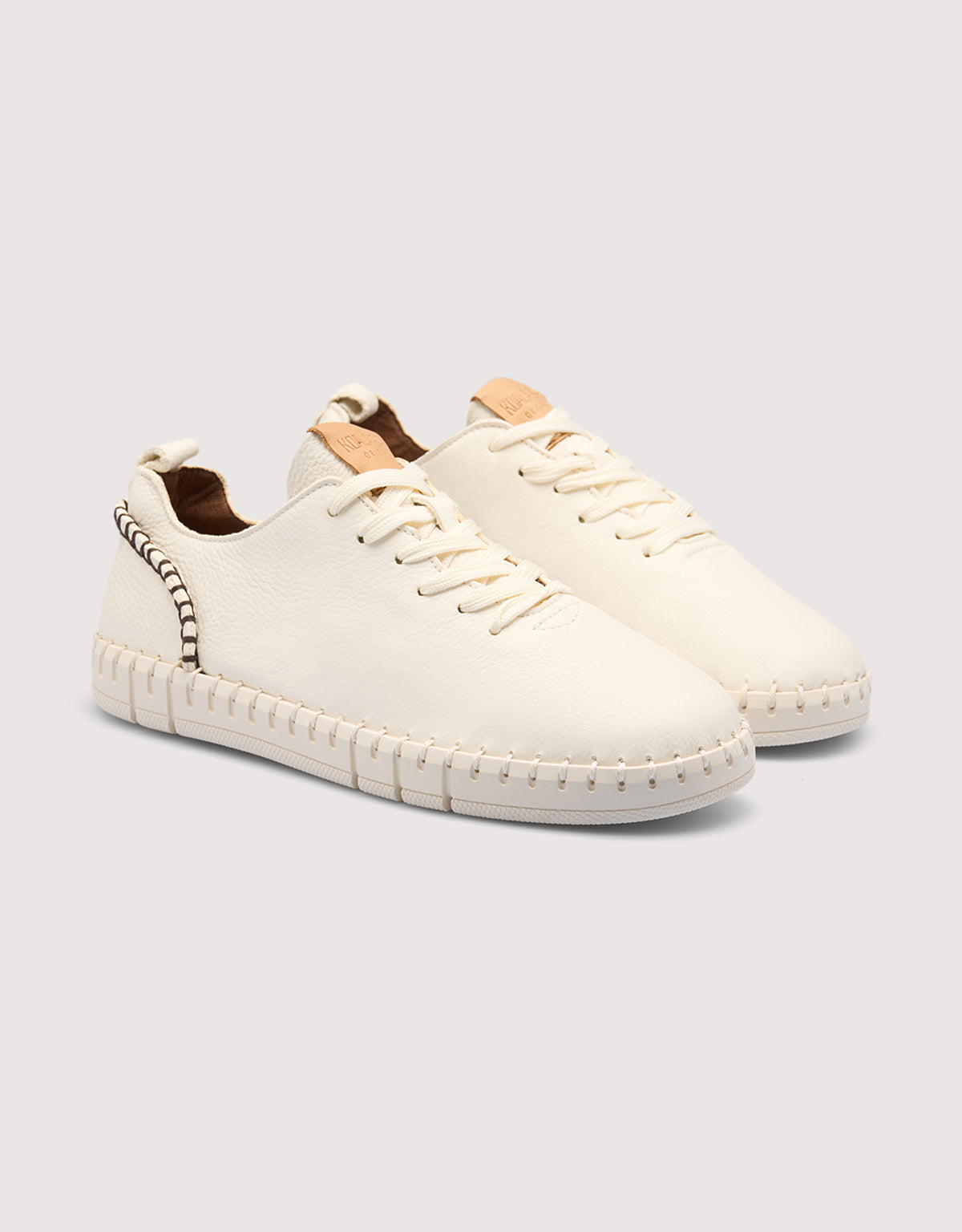 White Leather Trainers - Tania