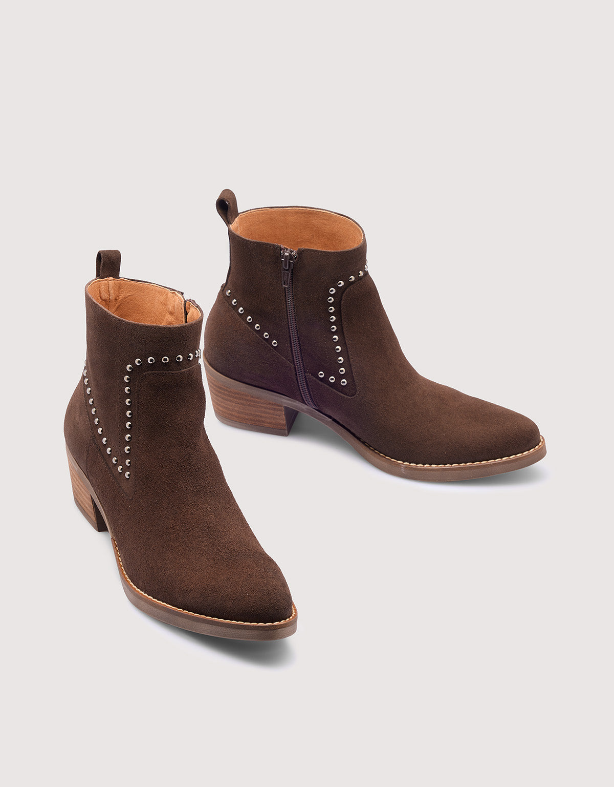 Chocolate Suede Ankle Boots - Dallas