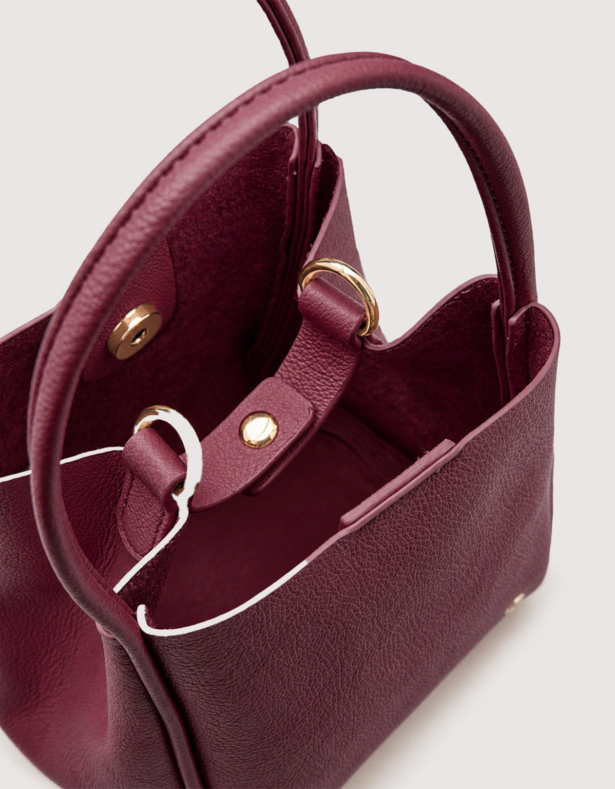 Burgundy Crossbody Bag with Handles - Bloom