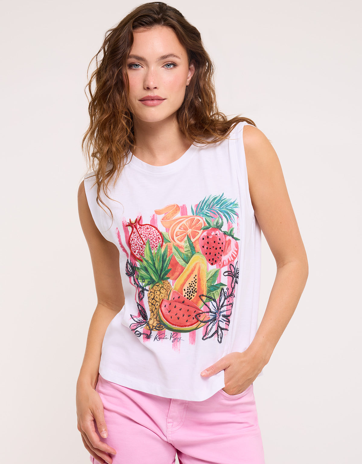 Camiseta Frutas Pedrería Blanco - Kitaya