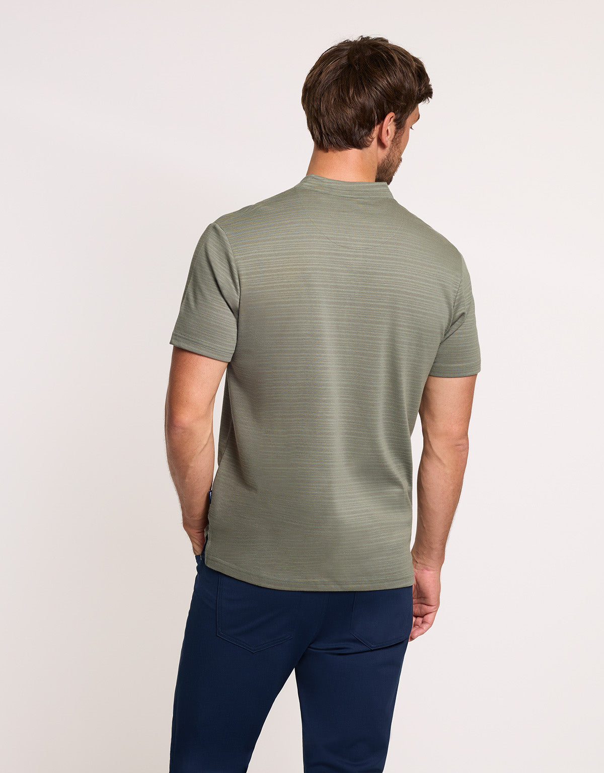 Khaki Short-Sleeved Button-Up T-Shirt - Dardlar