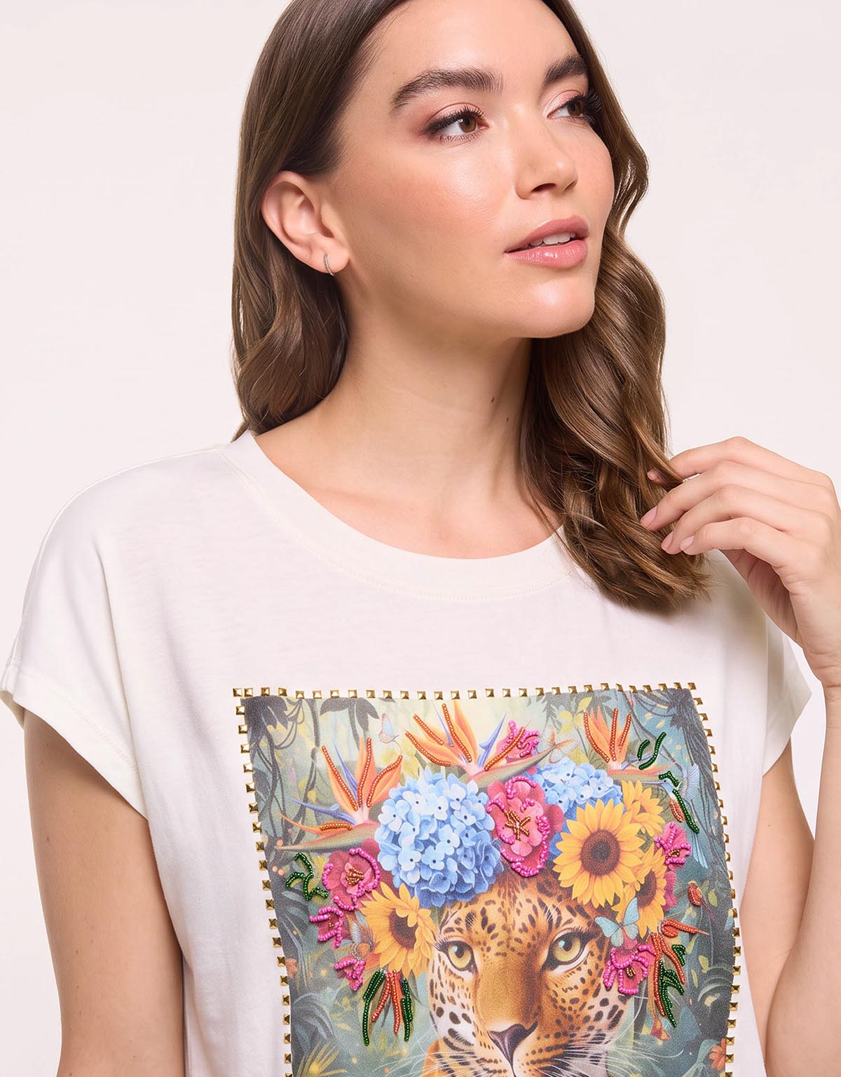 Camiseta Manga Corta Blanco - Agustina 8