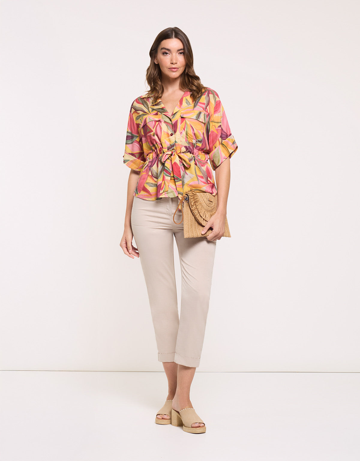 Multicolour Short-Sleeve Blouse - Mistyque