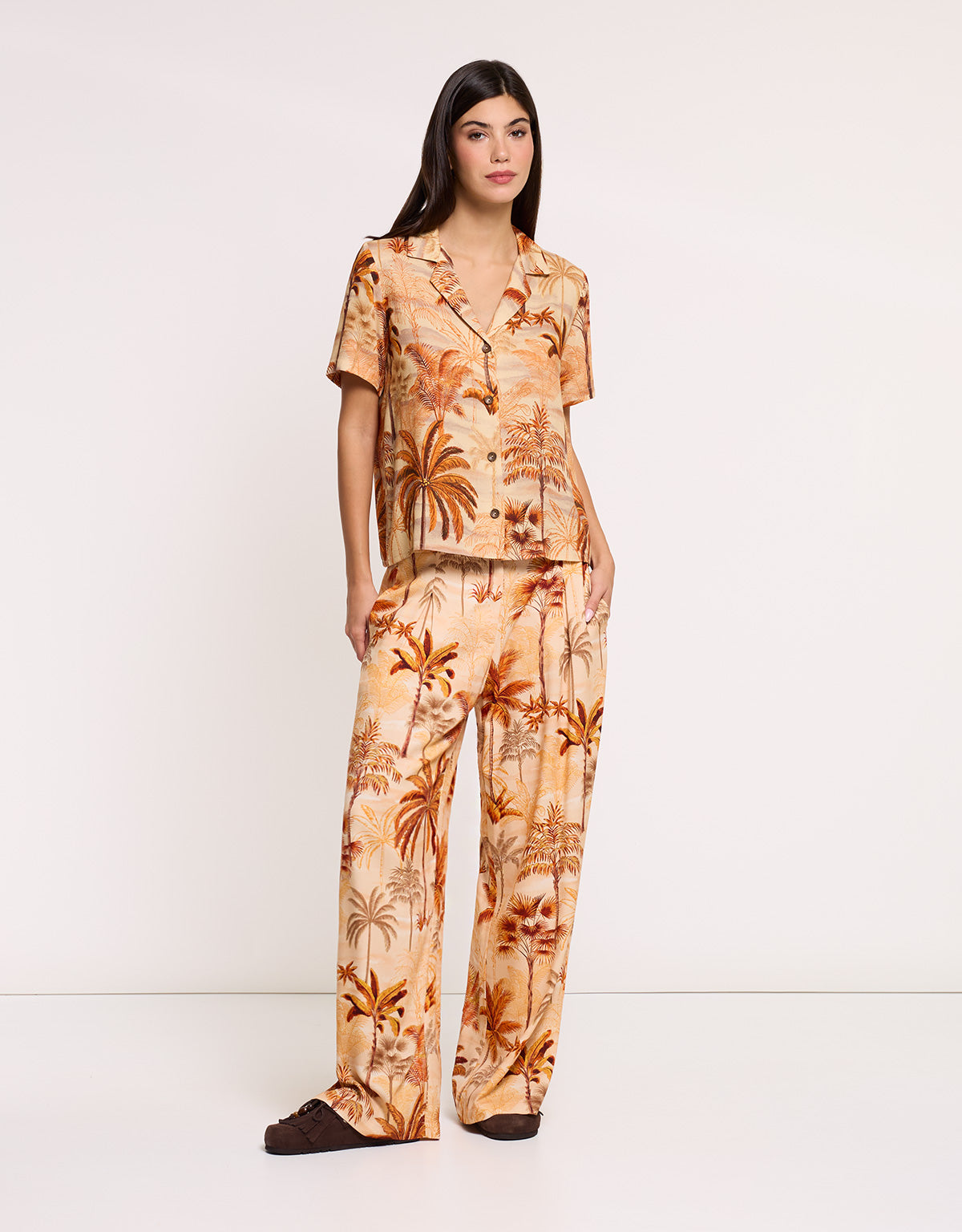 Orange Fluid Trousers - Palmena