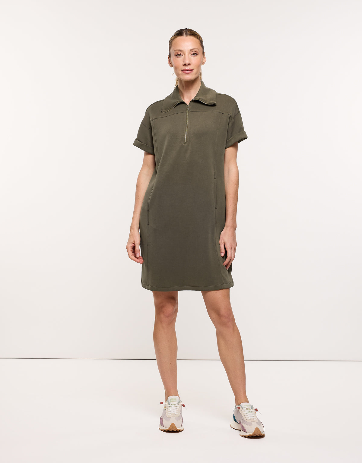 Vestido Corto Caqui - Elika 1