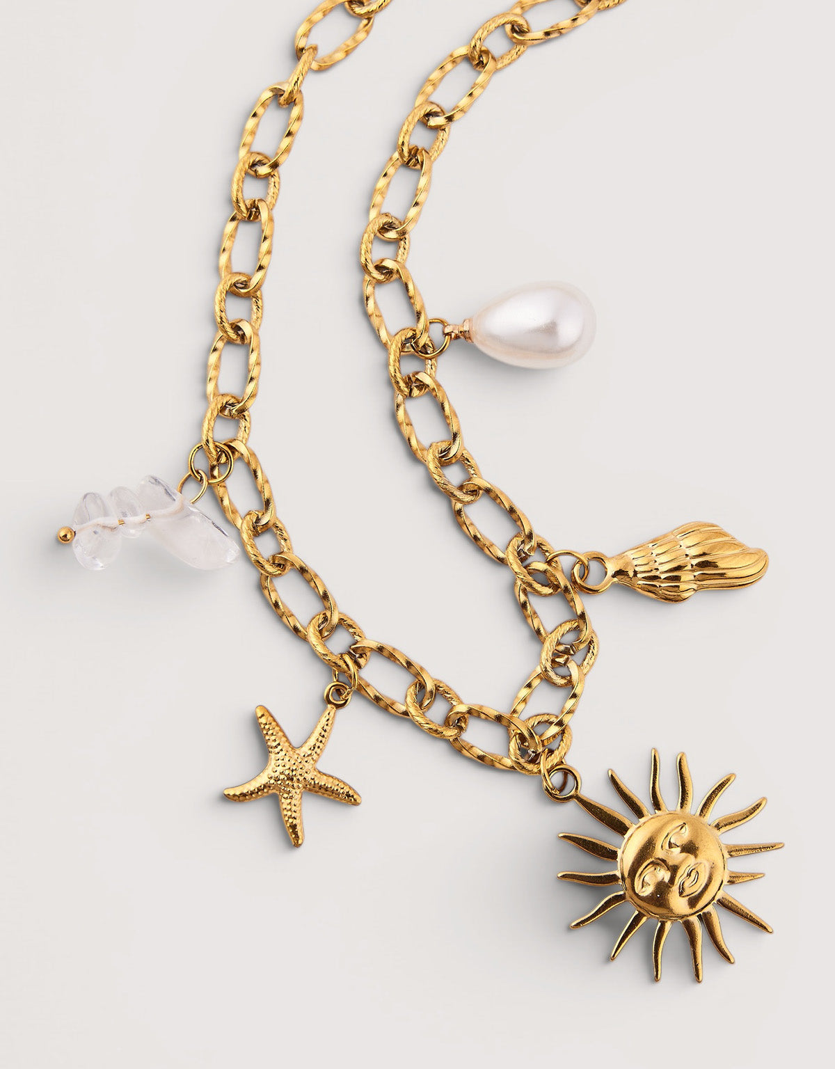 Gold-tone stainless steel necklace - Sol