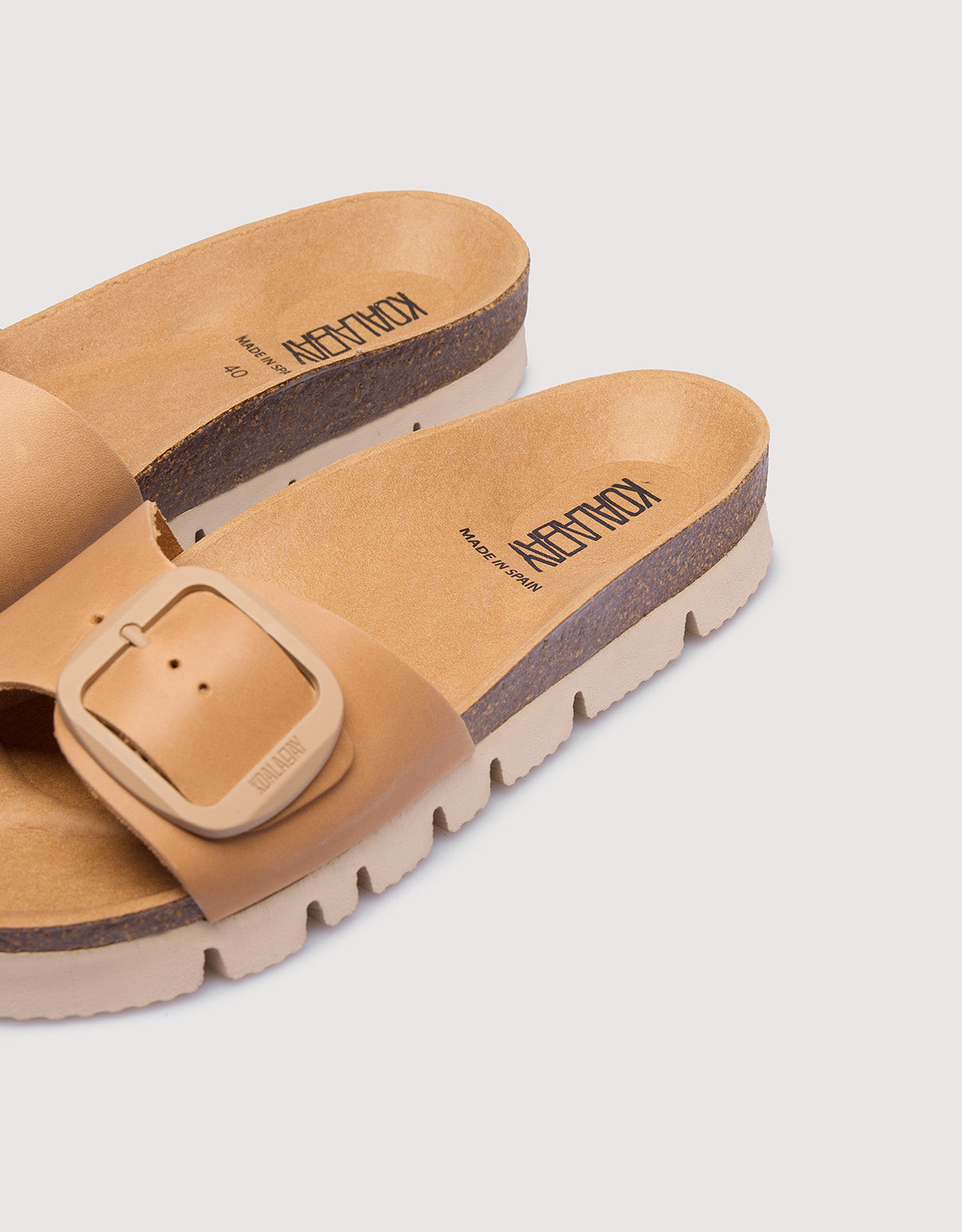 Beige Platform Leather Sandal - Alys