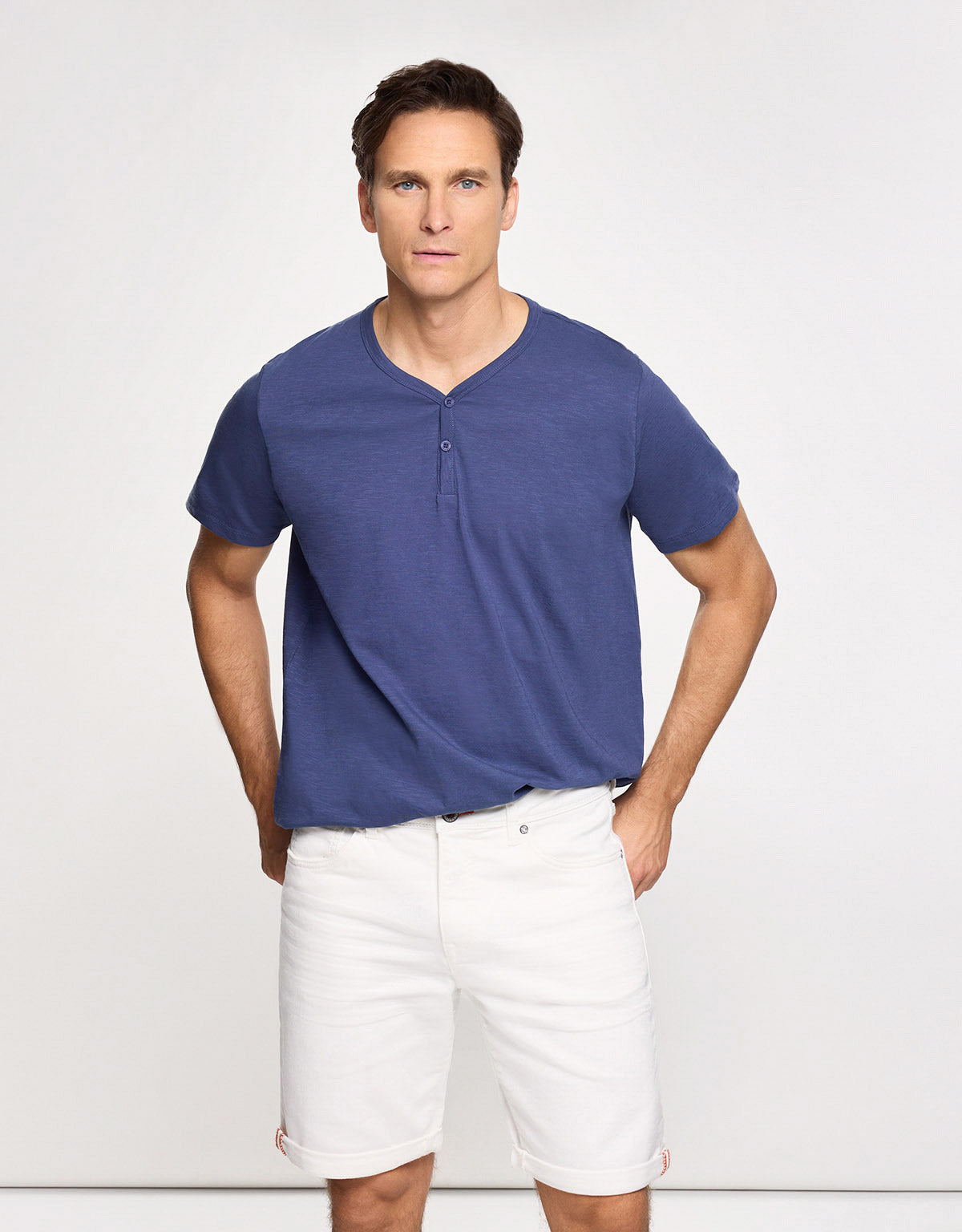 White Denim Bermuda Shorts - Palm Beach