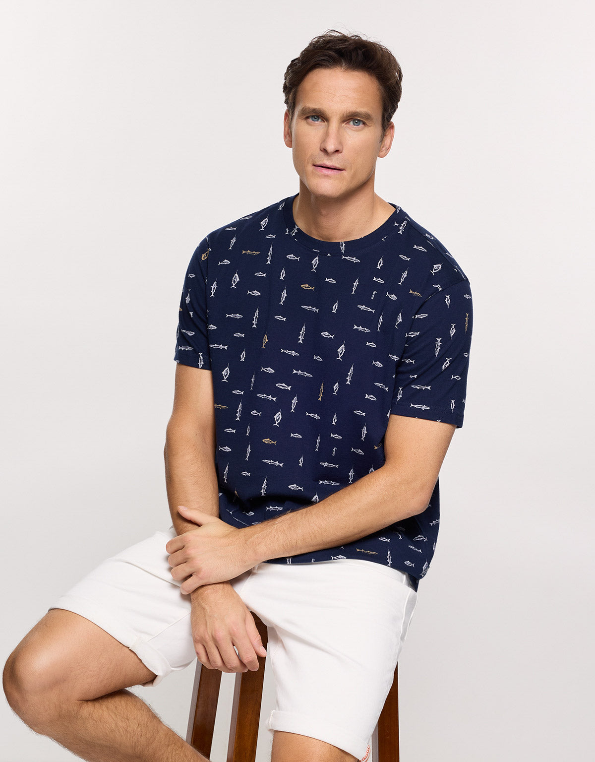 Camiseta Manga Corta Azul Marino - Sfishy