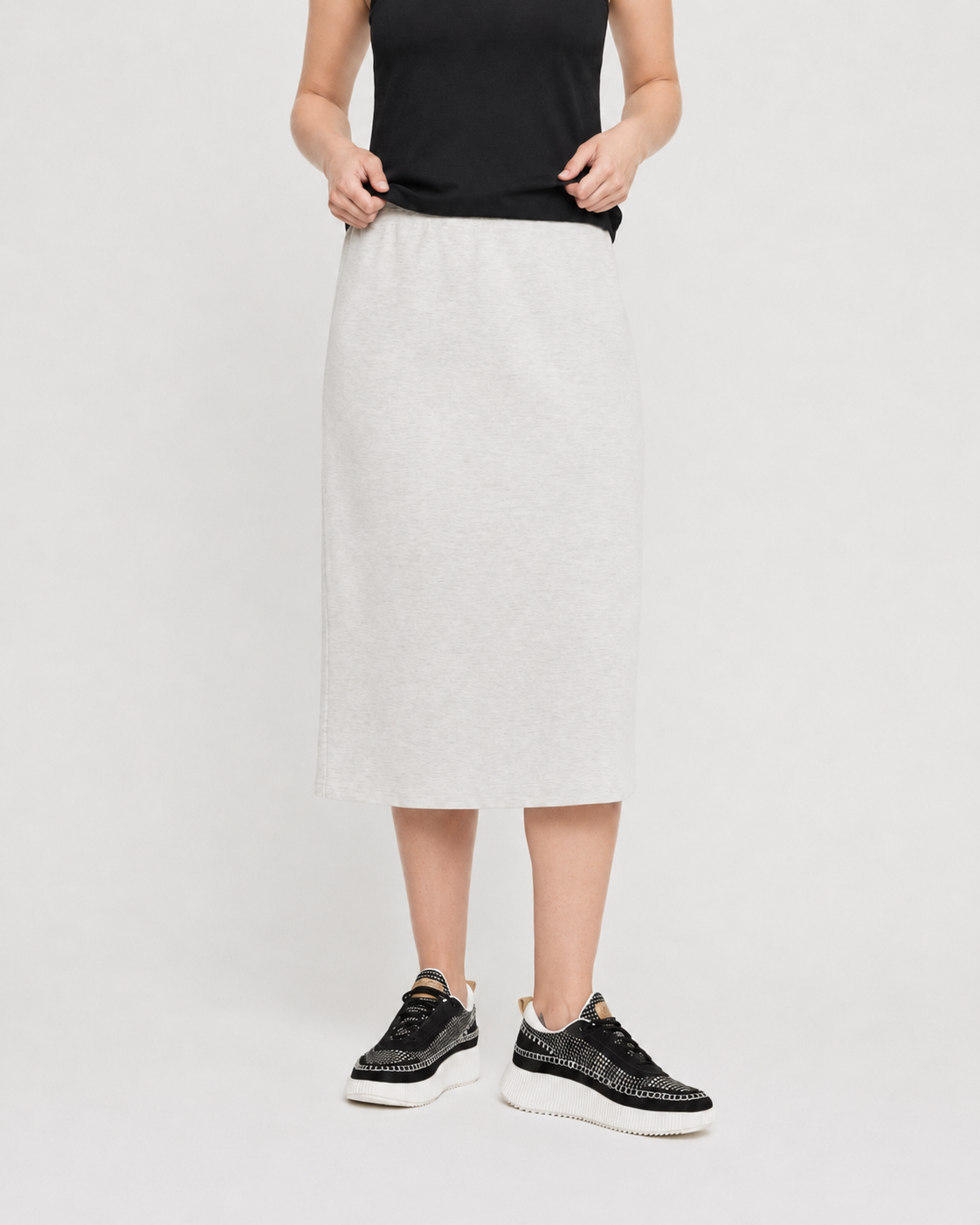 Grey Midi Skirt - Rovium