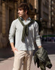 Green Long Sleeve Striped Shirt - Ciclone