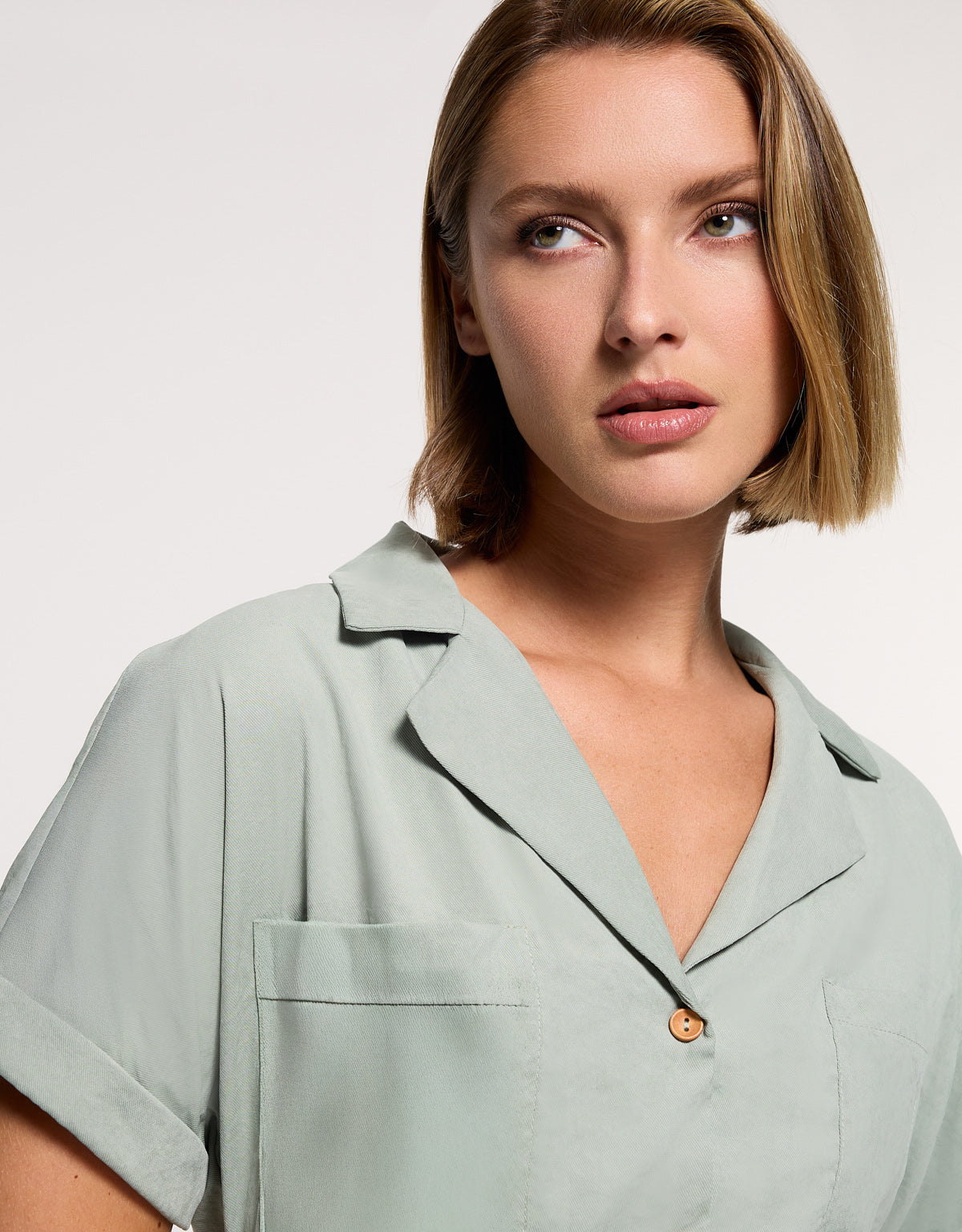 Light Khaki Short Dress - Ilice