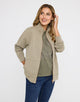 Chaqueta Cremallera Caqui - Tigia 