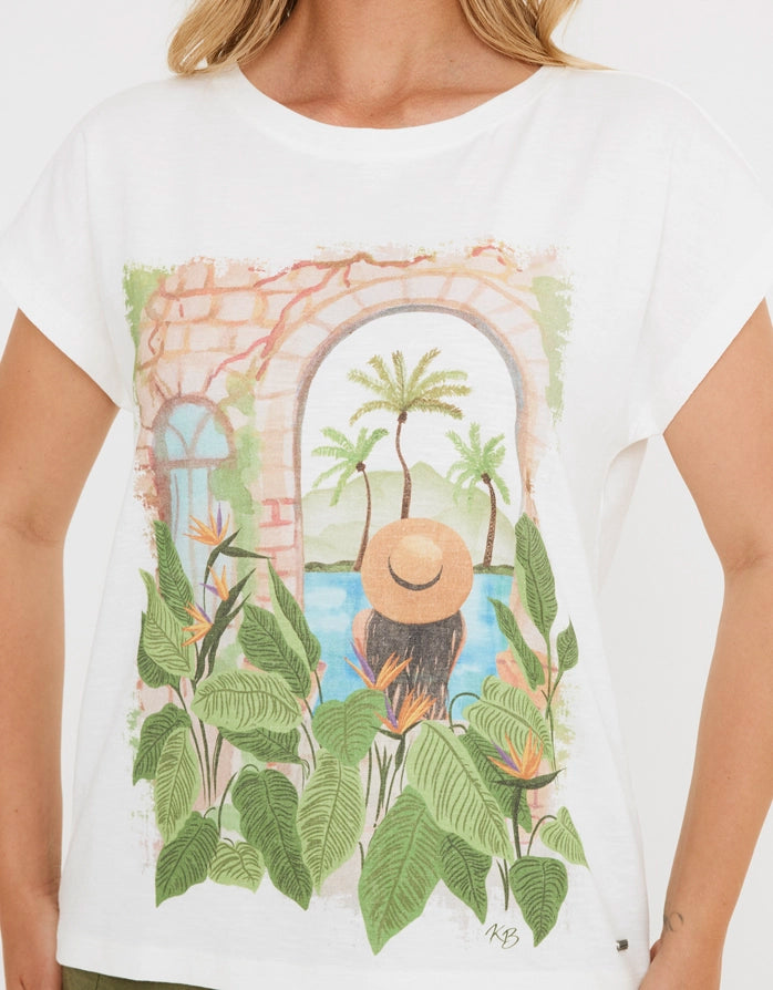 Off White Short Sleeve T-shirt - Nandi