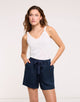 Tencel Bermuda shorts Navy Blue - Ducano