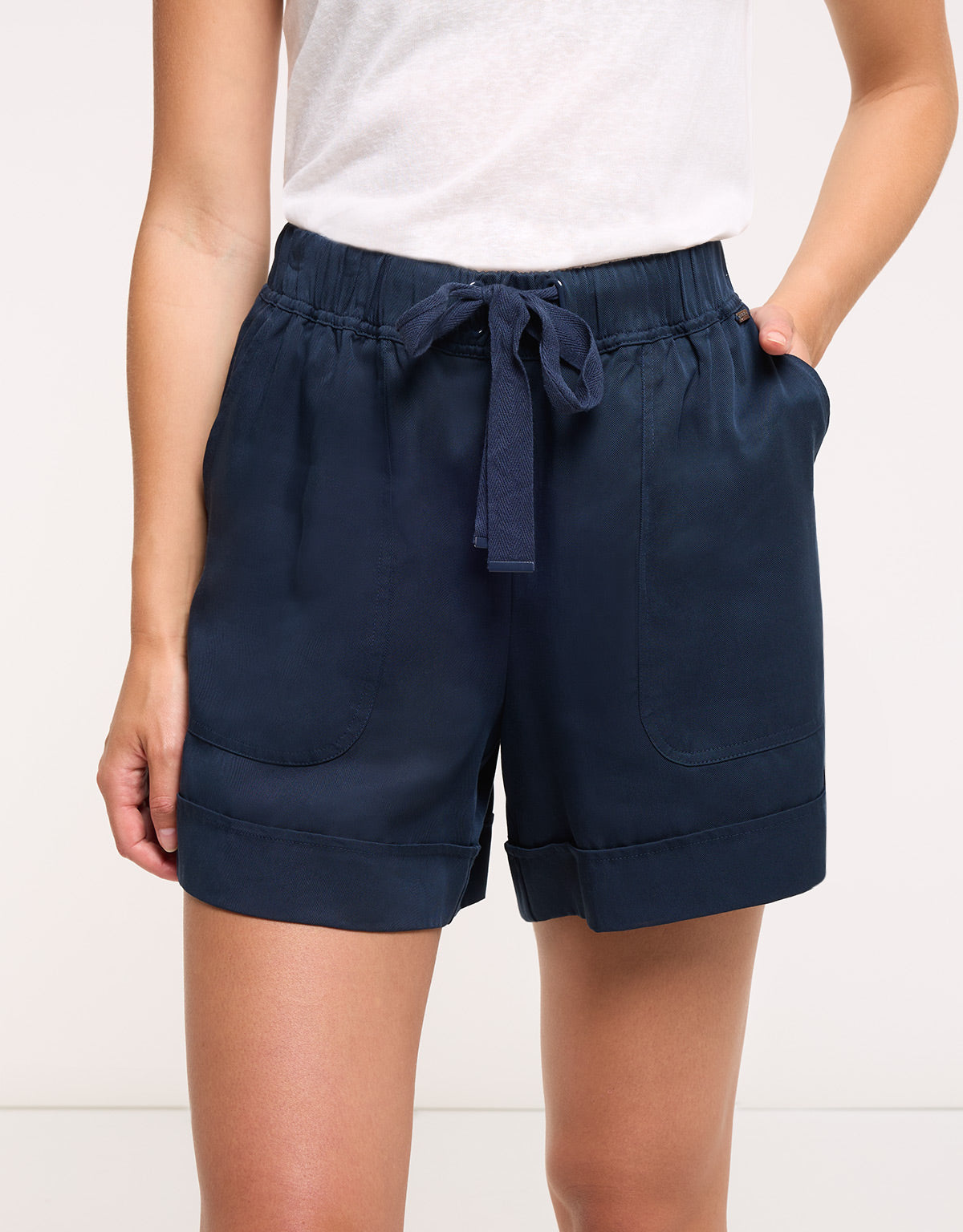 Tencel Bermuda shorts Navy Blue - Ducano