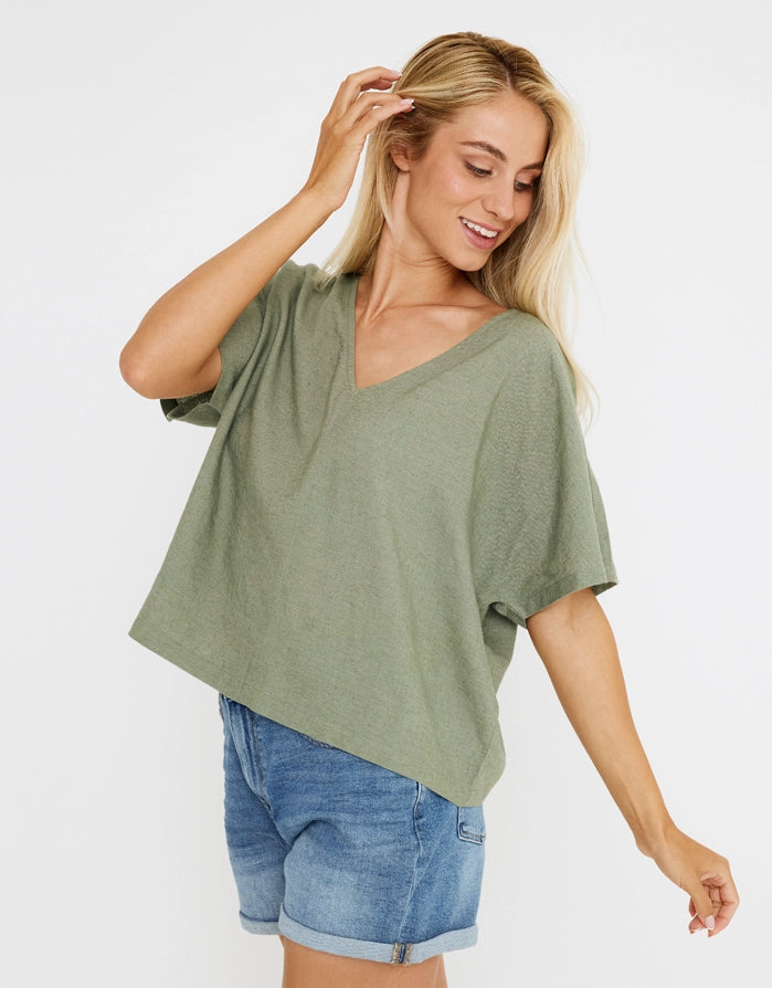 Blusa Manga Corta Lino - Casilda 