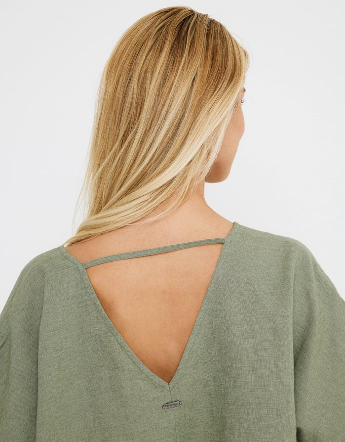 Blusa Manga Corta Lino - Casilda 