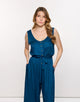 Blue Long Jumpsuit - Pavone