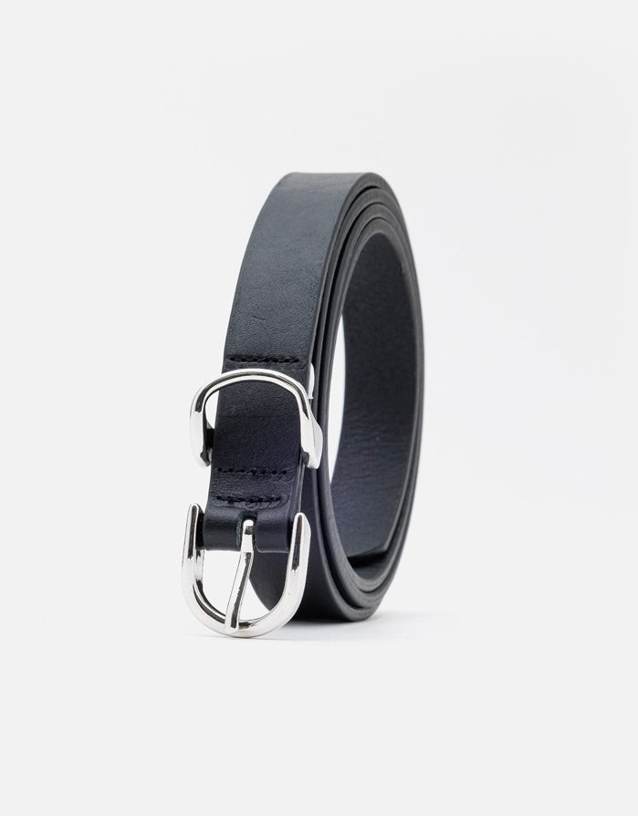 Fine Black Leather Belt - Marisa