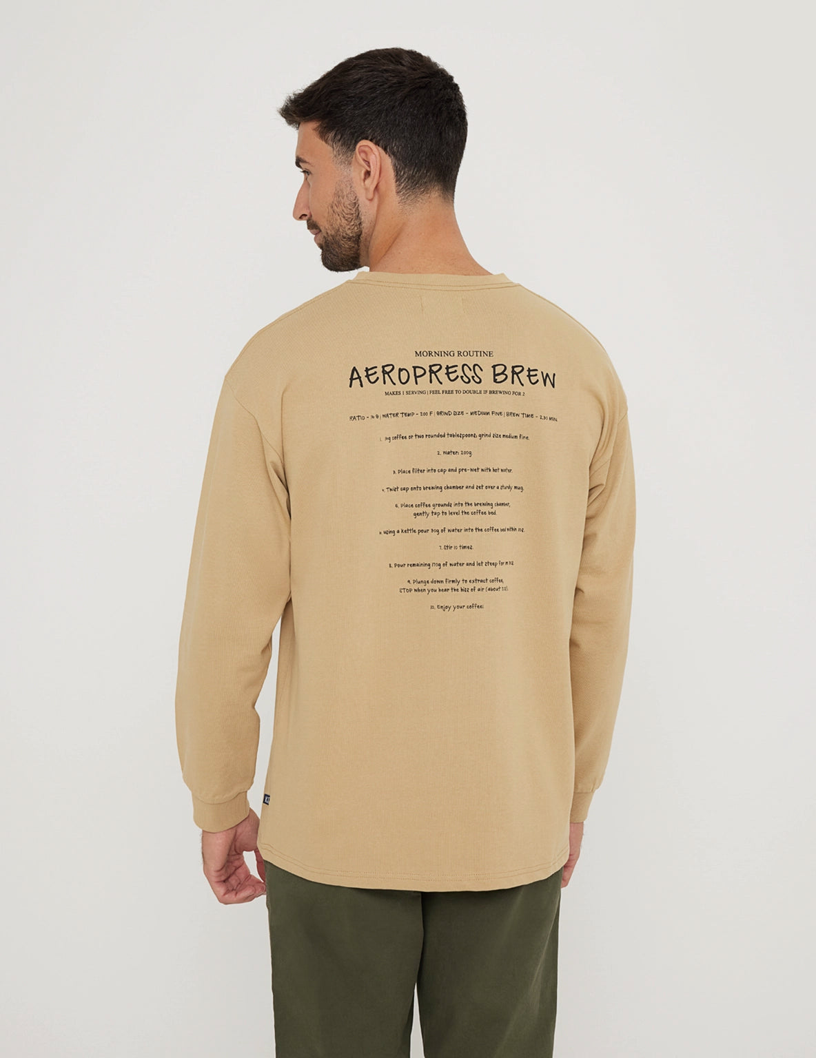 Sudadera sin Capucha con Estampado Marrón - Isalow 