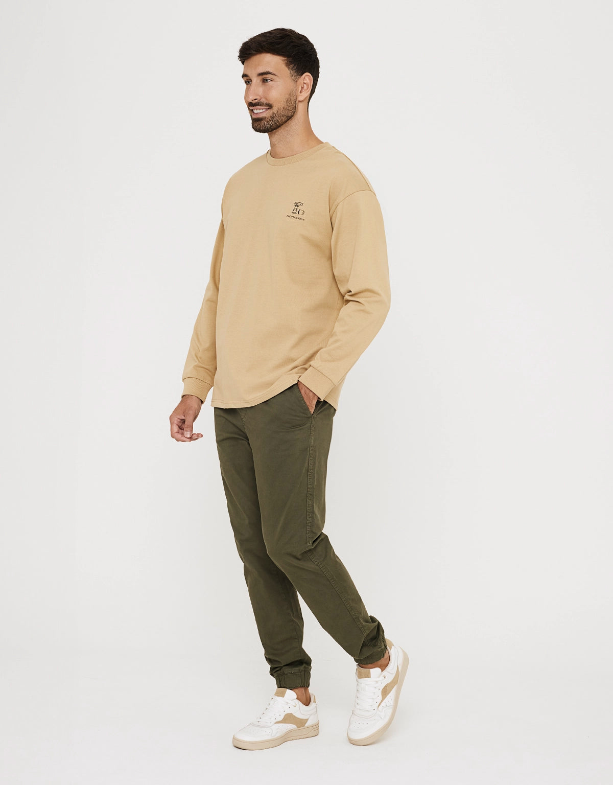 Sudadera sin Capucha con Estampado Marrón - Isalow 