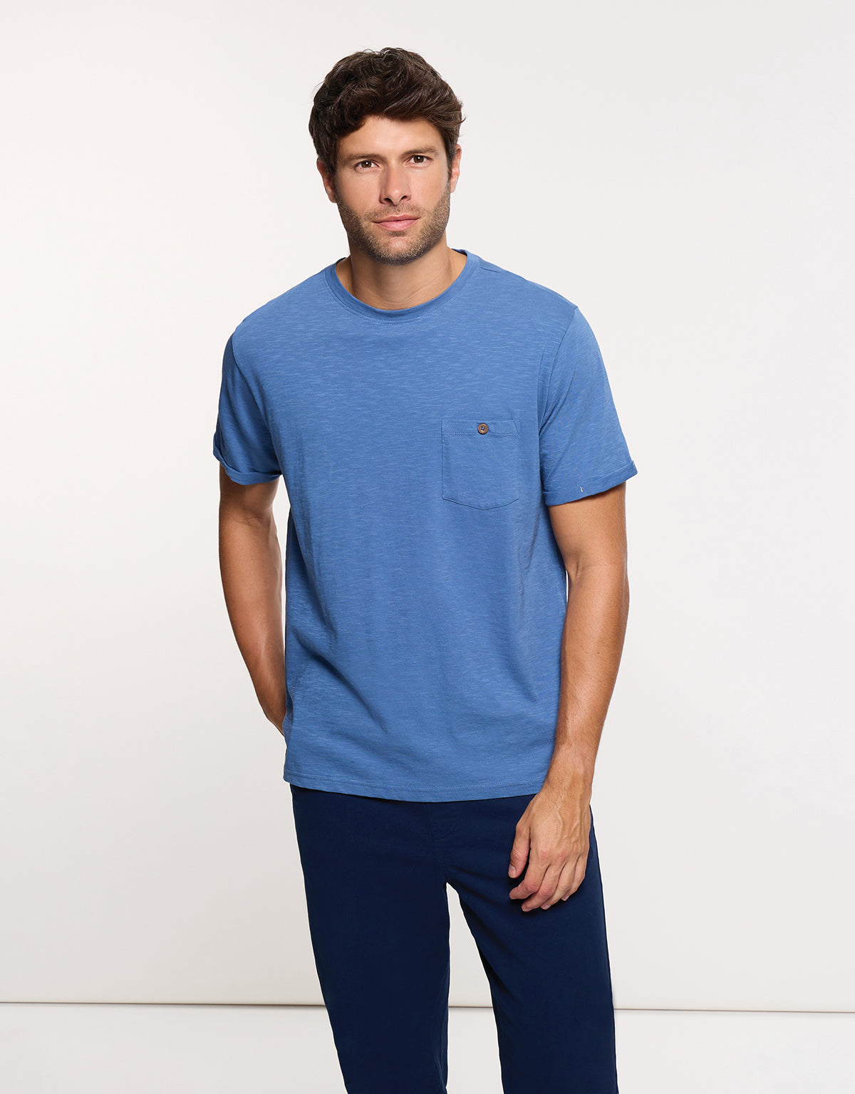 Camiseta Manga Corta Azul - Button 