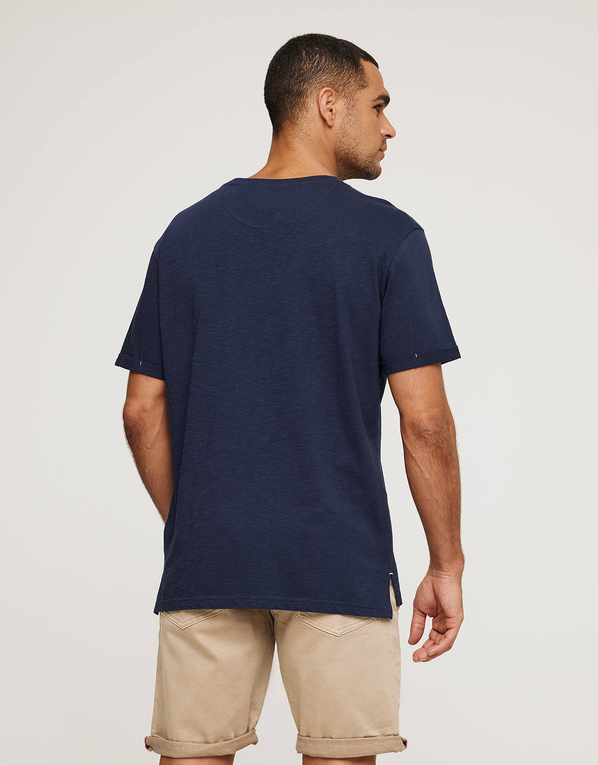 Camiseta Manga Corta Azul Marino - Button 
