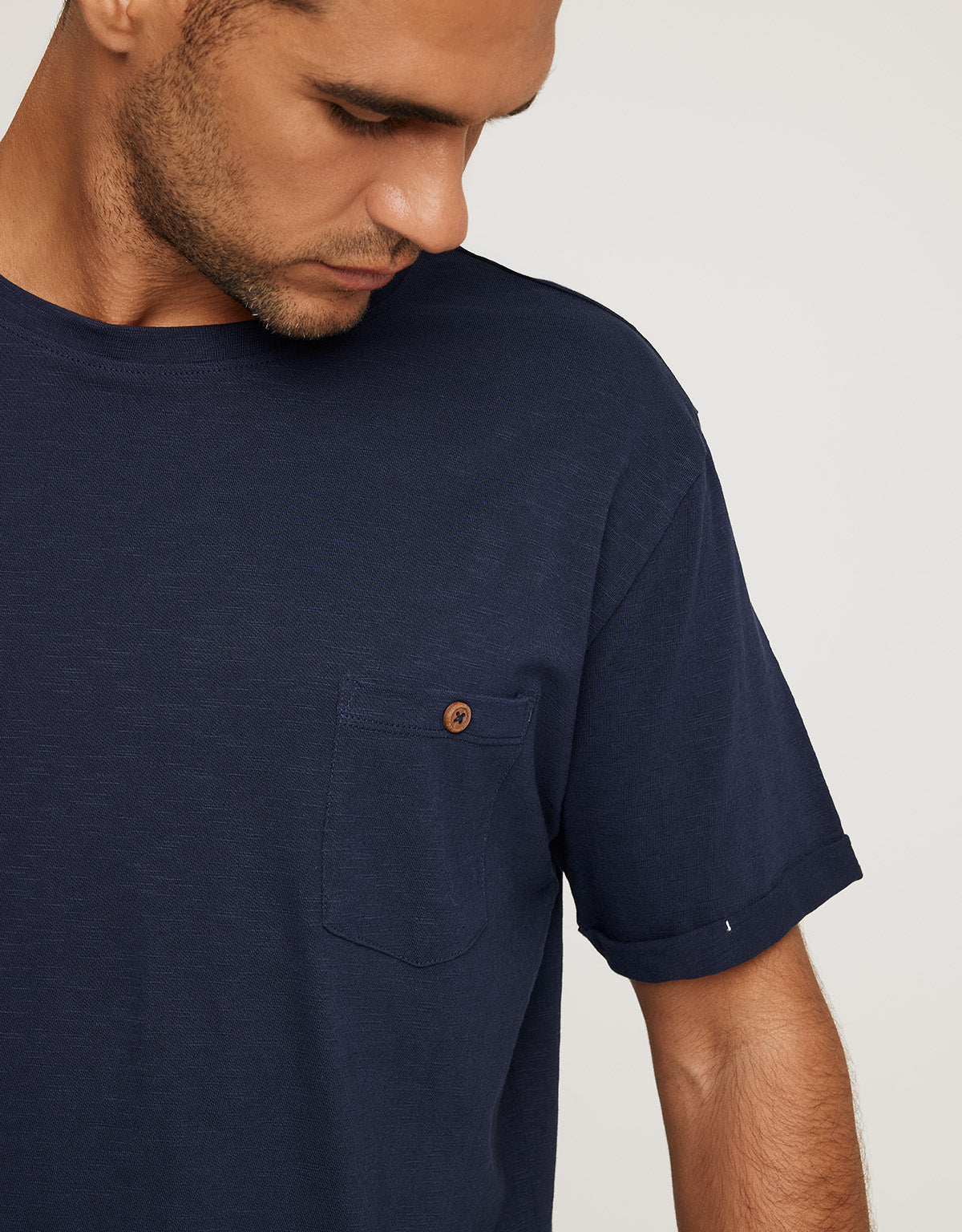 Camiseta Manga Corta Azul Marino - Button 