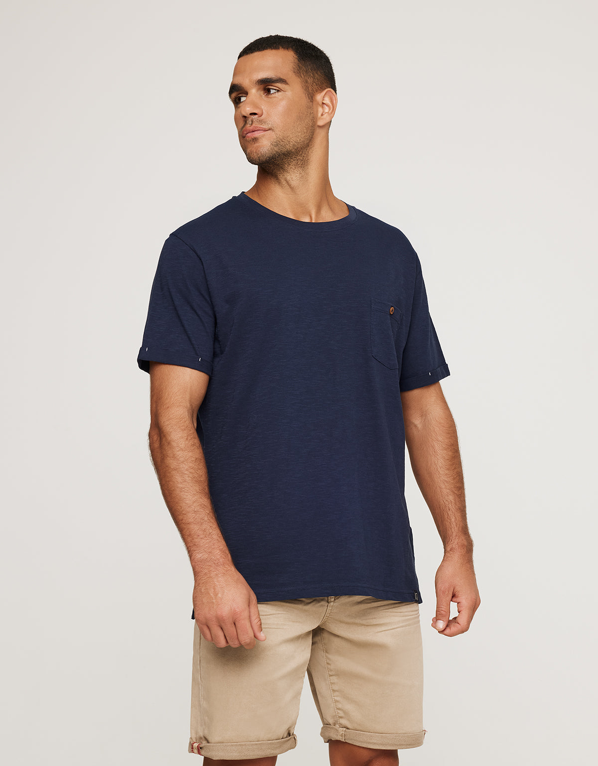 Camiseta Manga Corta Azul Marino - Button 