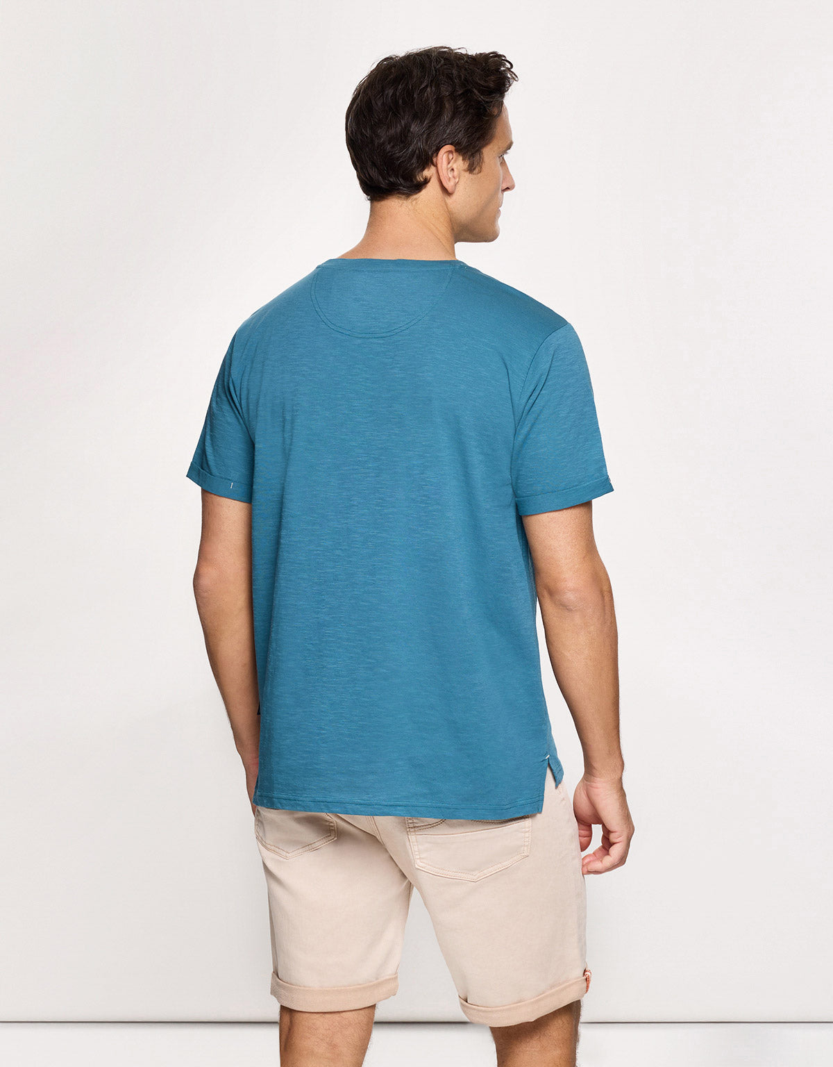 Camiseta Manga Corta Turquesa Oscuro - Button 4