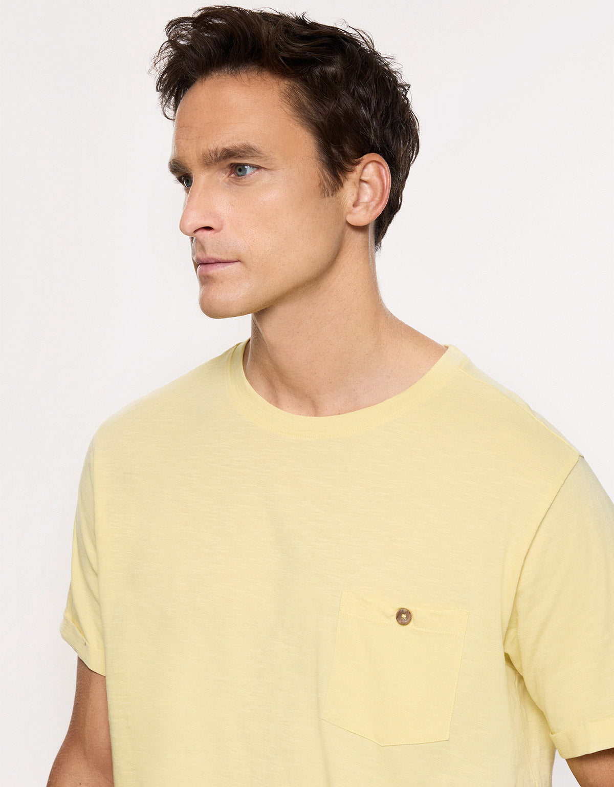 Camiseta Manga Corta Amarillo Pastel - Button 2