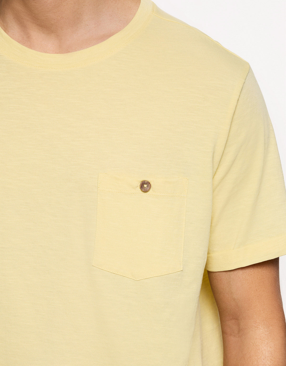 Camiseta Manga Corta Amarillo Pastel - Button 5