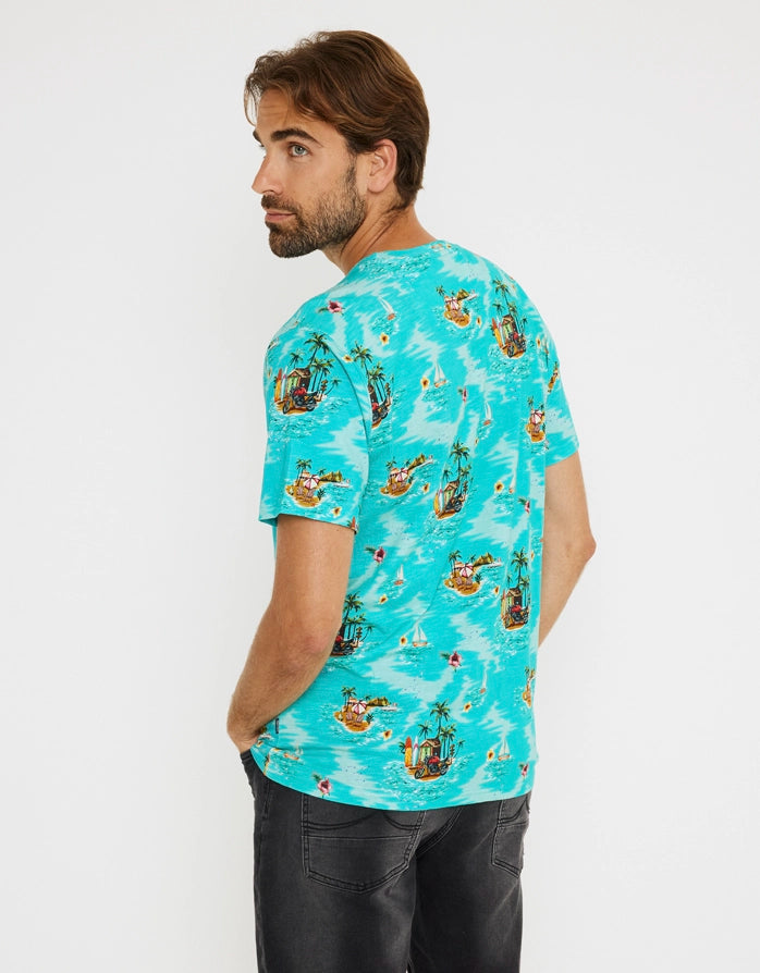 Turquoise Short Sleeve T-shirt - Beachmoto