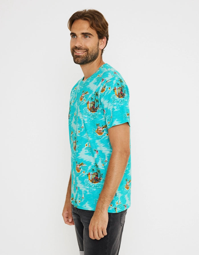 Turquoise Short Sleeve T-shirt - Beachmoto