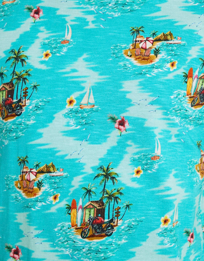 Turquoise Short Sleeve T-shirt - Beachmoto