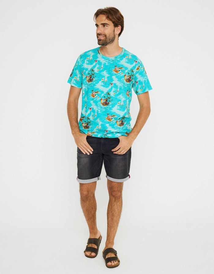 Turquoise Short Sleeve T-shirt - Beachmoto