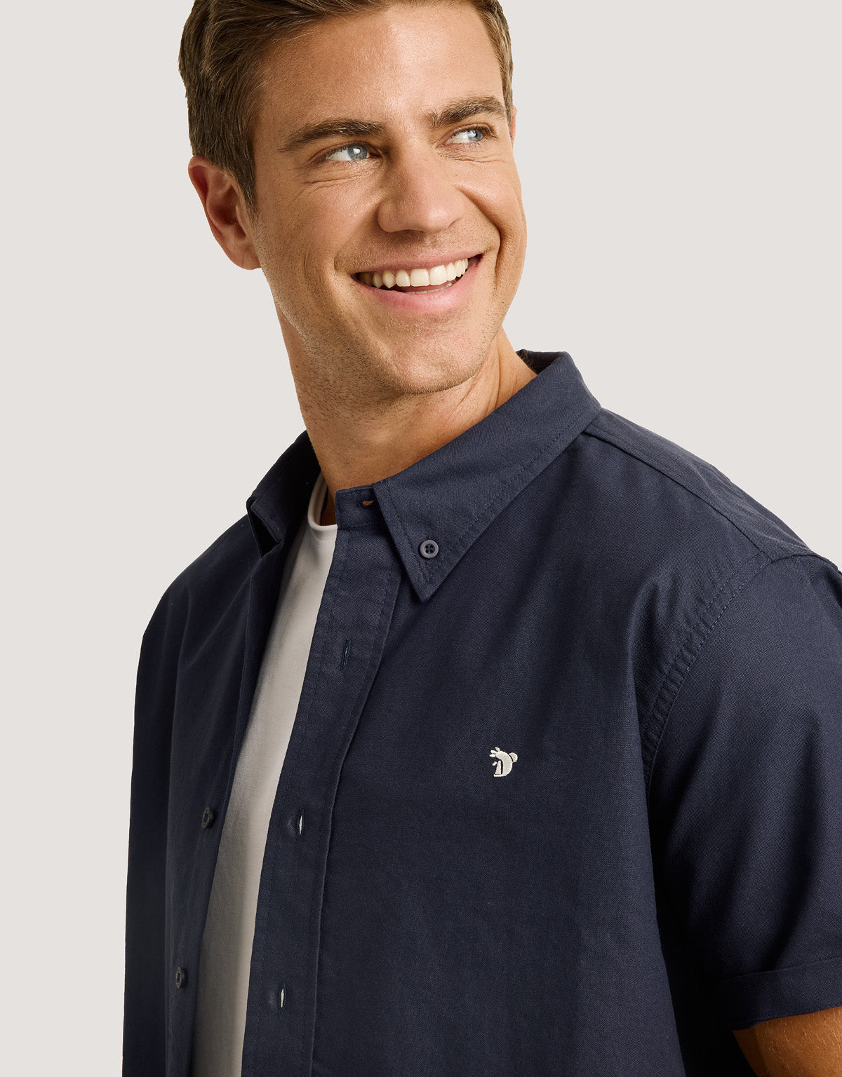 Camisa Manga Corta Azul Marino - Raffaele 