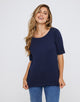 Camiseta Manga Corta Azul Marino - New Rosaleen 
