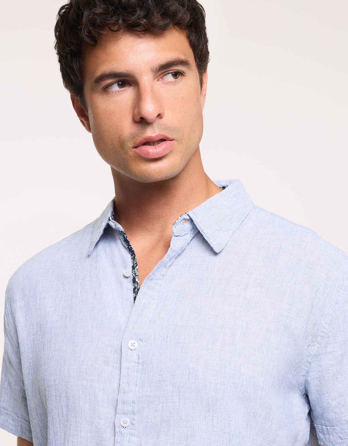 Camisa Manga Corta Azul - Elan 4