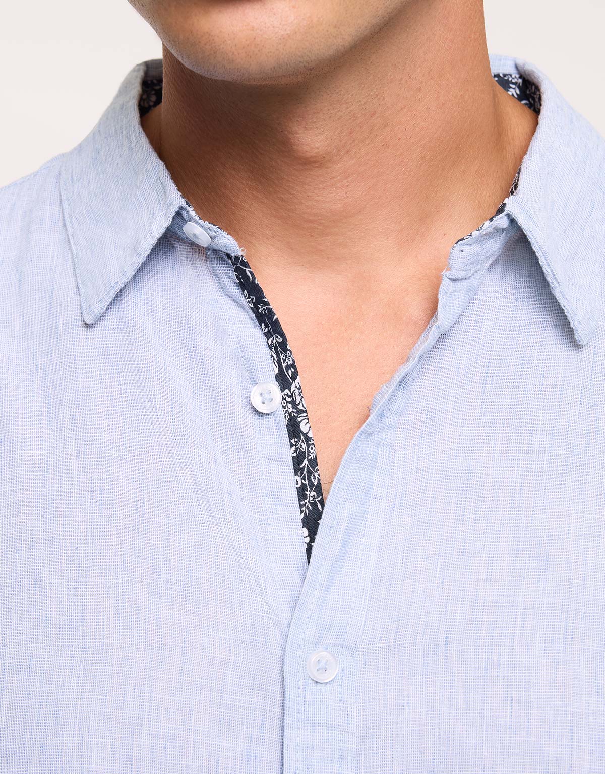 Camisa Manga Corta Azul - Elan 5