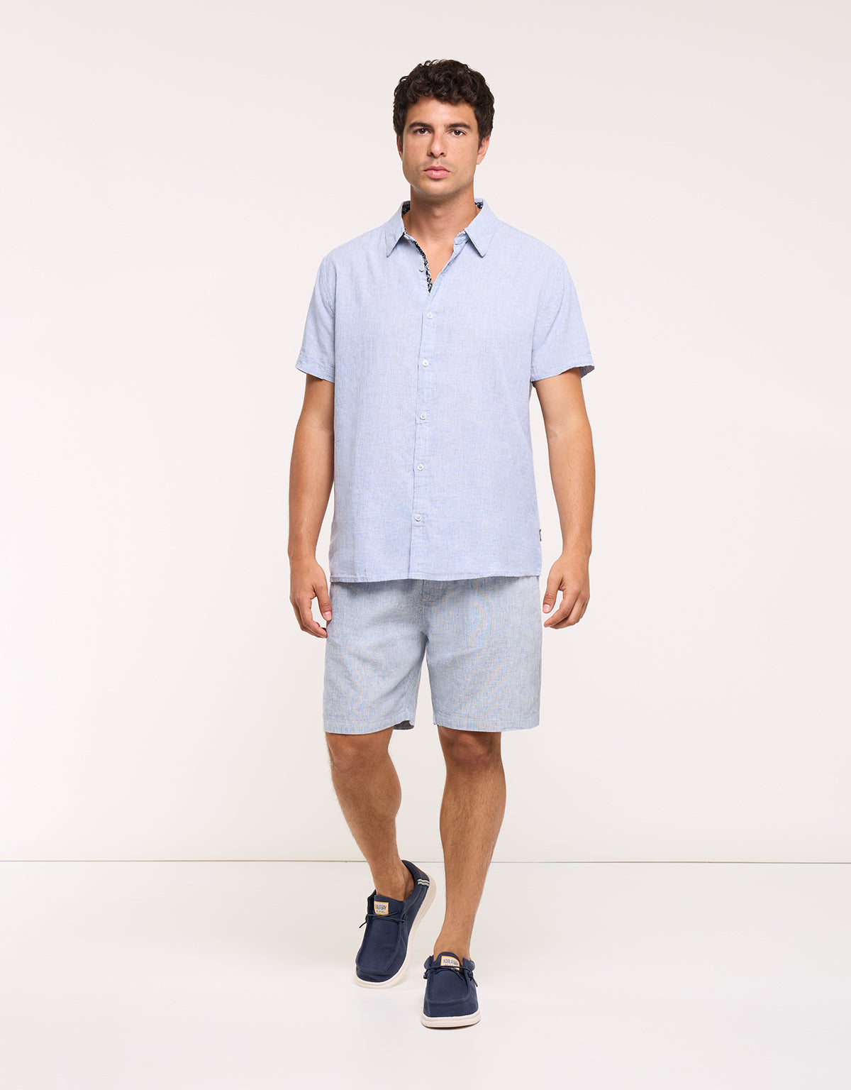 Camisa Manga Corta Azul - Elan 6