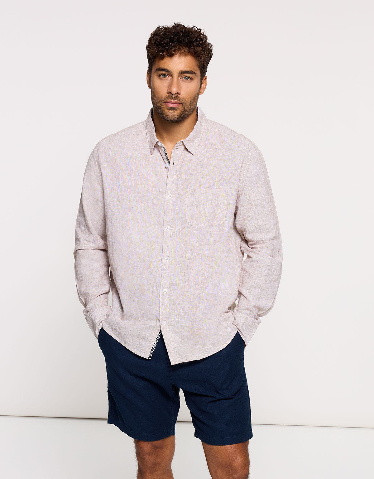 Camisa Manga Larga Beige - Sum 1