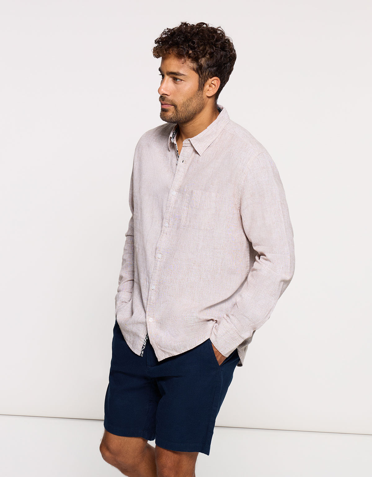 Camisa Manga Larga Beige - Sum 3
