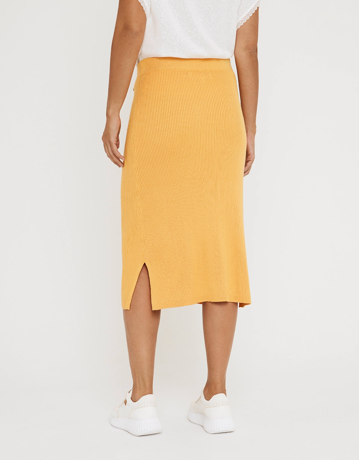 Falda Midi Botones Mostaza - Erepit 