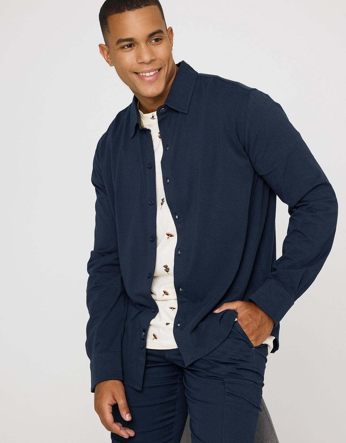Camisa Manga Larga Azul Marino - Atti 