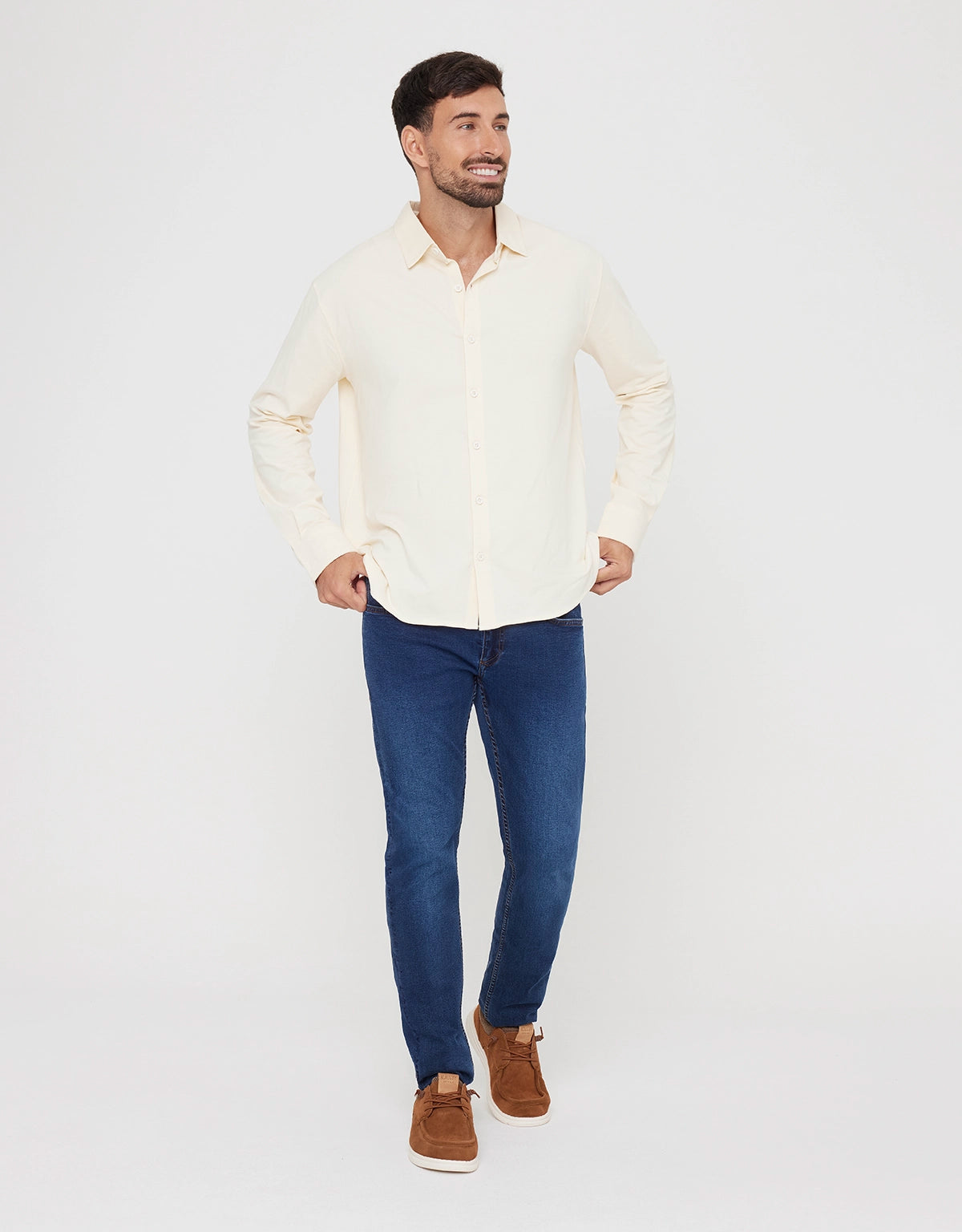 Camisa Manga Larga Crema - Atti 