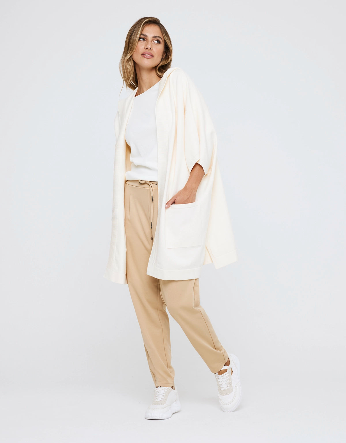 Poncho Abierto Beige - Alfonti 