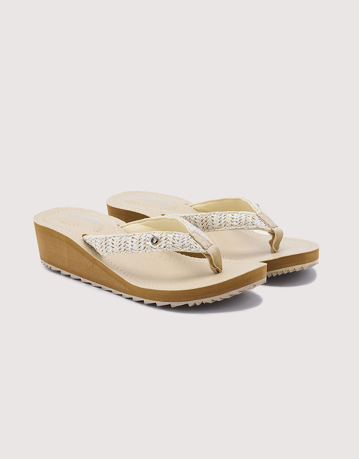 Beige Wedge Flip Flop - Levix